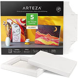 Arteza Foldable Canvases and Acrylic Paint Set 60 Bundle for Painting, Drawing