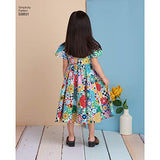 Simplicity Girl's Full Skirt Dress Sewing Patterns, Sizes 3-8