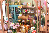 GuDoQi DIY Miniature Dollhouse Kit, Tiny House kit with Furniture, Miniature House Kit 1:24 Scale, Great Handmade Crafts Gift for Valentine's Day, Festival, Birthday, Jenny Greenhouse Flower Shop