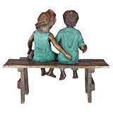 Design Toscano Read to Me Boy and Girl on Bench Cast Bronze Garden Statue