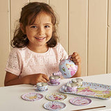 Lucy Locket - 'Princess' Metal Tea Set for Children - 14 pc Toy Tea Set for Kids