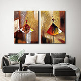 Wieco Art Ballet Dancers 2 Piece Large Modern Decorative Artwork 100% Hand Painted Contemporary Abstract Oil Paintings on Canvas Wall Art Ready to Hang for Home Decoration Wall Decor