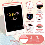 10 inch Colorful LCD Writing Tablet for Girls Gifts with Lock Function, Erasable Reusable Writing Pad, Doodle Board Drawing Tablet, Educational Girls Toys Gifts for 3-6 Year Old Girls Kids
