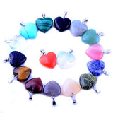 Heart Pendants 20pcs Small Love 0.63inch Charms Crystal Heading Chakra Stone Pendants for