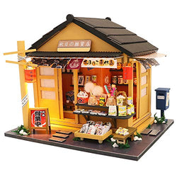 Dollhouse Miniature with Furniture, DIY Wooden Doll House Kit Japanese-Style Plus Dust Cover and Music Movement, 1:24 Scale Creative Room Idea Best Gift for Children Friend Lover （M914）