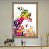 C JOY Crystal DIY 5D Diamond Painting by Number Kit (Cute Watercolor Giraffe) with 2 Pack Tool Set Full Drill Prime Rhinestone Picture Canvas Wall Decor with Accessory for Adult Kid Art Craft