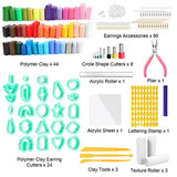 Caydo 177 PCS Polymer Clay Earring Kit with 3-Layer Storage Box, Including 44 Colors Clay, 24 Earring Cutters, Instructions, Earring Accessories, Gift for Clay Earrings Lovers