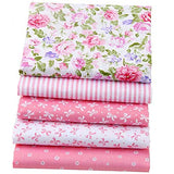 5pcs/lot 15.7"x19.7" Pink 100% Cotton Fabric For Sewing Quilting Patchwork Tissue