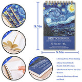 Sketch Book - Spiral Bound Sketch Pad, 5.5" x 8.5", 3 Pack/135 Sheets, 98 lb/160 GSM, Durable Sketchbook for Professional Kids, Artists and Amateurs, Use with Pens, Pencils, Sketching Stick and More