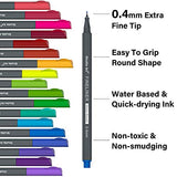 Shuttle Art Fineliner Colored Pens, 100 Colors 0.4mm Fine Point Pens with 8 Stencils & 2 Adult Coloring Books for Coloring, Drawing, Detailing, Writing Note Taking Calendar and Journal Art Projects