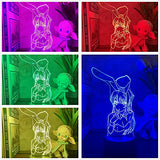 lzmlzm 3D Night Light Bunny Girl Senpai Mai Sakurajima Kawaii Illusion Led Nightlights Anime Light Lamp 7 Color Changing For Xmas Gift-Remote, lzmlzm-6511790