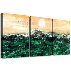 Abstract Canvas Wall Art for living room Blue ocean Modern family Wall Decor for bedroom hotel kitchen wall decoration artwork pictures 3 Pieces framed bathroom decorations office Abstract paintings