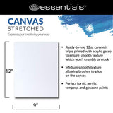 Royal & Langnickel Essentials 9x12" Triple Gessoed Stretched Canvas Super Value Pack, for Oil and Acrylic, 28 Pack