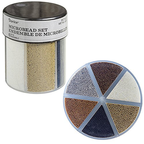 Darice 30029680 6-Color Microbeads Caddy: Metallics Beads