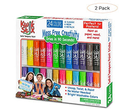 The Pencil Grip TPG-604 Kwik Stix Tempera Paint Pack of 24, Grade:Kindergarten to 12, Assorted (Pack of 24) (Twо Расk)