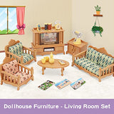 Dollhouse Furniture Set for Kids Toys Miniature Doll House Accessories Pretend Play Toys for Boys Girls & Toddlers Age 3+ with Living Room, Sofa, TV...