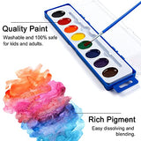 8 Colors Watercolor Paint Set Bulk, Pack of 40, Shuttle Art Watercolor Paint Set with Paint Brushes for Kids and Adults, Washable Paint for Classroom, Parties, Kindergarten and Art Activities