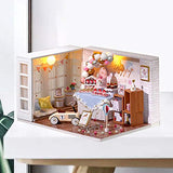 Spilay DIY Dollhouse Miniature with Wooden Furniture,Handmade Home Craft Mini Model House Kit with Dust Proof & LED,1:24 3D Creative Doll House Toy for Adult Teenager Gift (QT010)