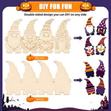 Unfinished Wooden Halloween Gnome Ornaments Include Blank Gnome Cutout Hanging Slices, Colored Marker, Bells for Kids Xmas Tree DIY Craft Painting All Festival(40 Sets)