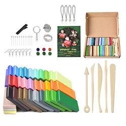Polymer Clay Starter Kit, 36 Perfect Colors Modeling Clays,Baking DIY Process Modeling Clay, Comes with Tool kit and Accessory kit, Non-Stick, Non-Toxic, Ideal DIY Craft Gifts for Kids.