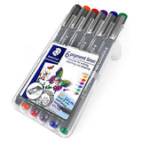 Staedtler 308 Pigment Liner Fineliner – 0.3mm - Wallet of 6 Assorted Colours