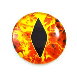 30mm Glass Eye Single Fiery Glass Eye of Dragon or Cat for Taxidermy Sculptures or Jewelry Making