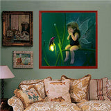 5D DIY Diamond Painting,by Number Kits Crafts Sewing Cross Stitch，Christmas Wall Stickers for Living Room Decoration,Little Fairy (30X30CM/12X12inch)