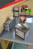HABA Little Friends Kitchen - DollHouse Furniture for 4" Bendy Dolls - 3 Piece Room Set w Appliances