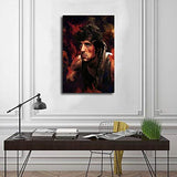 Rambo First Blood Classic Movie Poster Canvas Poster Wall Art Decor Print Picture Paintings for Living Room Bedroom Decoration Unframe:20×30inch(50×75cm)