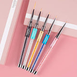 Beetles Nail Art Liner Brushes, Nail Gel Polish Painting Nail Art Design Brush Pen Set Diamond application Rhinestone Handle, Nail Dotting Painting Drawing Pen Size 5/7/9/11/20mm, 5Pcs