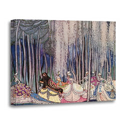 TORASS Canvas Wall Art Print Kay Pretty Fairytale Princess Nielsen Girls Storybook Vintage Artwork for Home Decor 16" x 20"