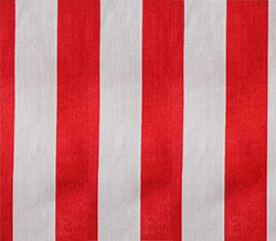 Polycotton Fabric Printed MEDIUM STRIPES RED WHITE / 60" Wide / Sold by the Yard