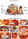Flever Dollhouse Miniature DIY House Kit Creative Room with Furniture for Romantic Artwork Gift (Christmas Snowy Night)
