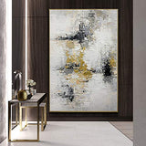 HHBB 100%hand Painted Abstract Textured Oil Painting On Canvas Art Modern Abstract Wall Art Picture For Living Room Home Decor Unframed 50cmx50cm B