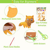Allinko Sewing Kit for Kids, Beginners Woodland /Jungle Animals Craft Kit DIY, Sewing Felt Plush Animals - Education Supplies, Gifts Toys Arts and Crafts
