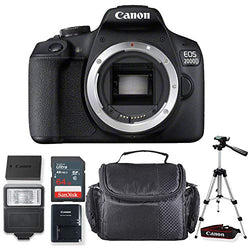 Canon EOS 2000D / Rebel T7 DSLR Camera (Body Only) + Professional Accessory Bundle with Sandisk 64GB Memory