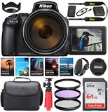 Nikon COOLPIX P1000 Digital Camera || 24-3000mm Lens || 16 MP || Built-in Wi-Fi || Vibration Reduction + Camera Kit Special Including 64GB Memory, Spider Tripod, Photo/Video Editing Package & More
