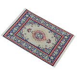 F Fityle Dollhouse Miniature Rug Turkish Woven Floral Floor Carpet Furniture Accessory