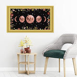 5D DIY Diamond Painting Kits for Adults, Diamond Painting Moon is Cloudy and Sunny, Surrounded by Flowers and Vines, Crystal Rhinestone Diamond Arts Craft for Home Wall Decor(19.6 X 11.8inch)
