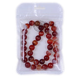 PLTbeads 6mm Red Carnelian Stripe Agate Smooth Round Shape Natural Gemstone Loose Beads For 1