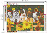 5D Diamond Painting Kits for Adults, DIY Sunflower and Dogs Diamond Art Full Drill Picture Paint by Number, Embroidery Cross Stitch Crafts for Home Wall Decor (14 x 18 inch)