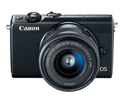 Canon EOS M100 Mirrorless Camera w/15-45mm Lens - Wi-Fi, Bluetooth, and NFC Enabled (Black) (Renewed)