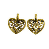 Dovewill 50 Pieces Hollow Out Love Heart Pendant Charms for Necklace Keyring Bag Jewelry Making