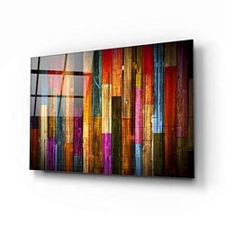 TEBAMALL Painted Wood Glass Printing Wall Art on Frameless Free Floating Tempered Glass Panel Ready to Hang Modern Decor Ideas For Your Living Room, Bedroom ＆ Office Contemporary Natural And Vivid Wall Decor Home Decor Housewarming Gift 28"x44"x0.2"