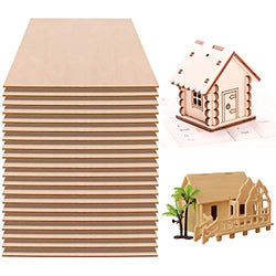 Fabbay Basswood Sheets 1/16 Inch Thin Wood Sheets Craft Wood Board Unfinished Plywood for Craft DIY Wooden Plate Model Wooden House Aircraft Ship Boat School Projects, 12 x 8 Inches (20 Pieces)