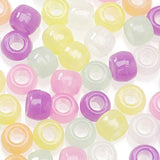 Darice Glow in The Dark Pony Beads, 1-Pound Bag, Assorted Glow