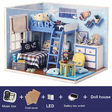 Spilay DIY Miniature Dollhouse Wooden Furniture Kit,Handmade Mini Home Model with Dust Cover & Music Box ,1:24 Scale Creative Doll House Toys for Children Gift(Star Trek) H05