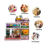 WYD Art DIY House 3D Puzzle Creative Dollhouse Hand-Assembled Stained Glass House Micro Landscape Model Decoration