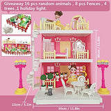 SU KE DA Dollhouses kit with Furniture and Asseccories Including Holiday Light/Doll/Doll Houses/Farm/Flower Shop Dreamhouse Building DIY Toys for Little Girls,Kids (2 Story)