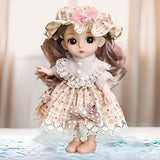predolo Full Silicone Princess Babies Girls Dress Eyes Fashion BJD Mini 1/12 Kids Gift Toys , D